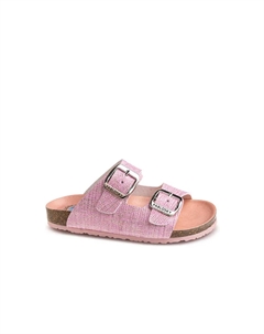 Сандалии для девочек из переработанных материалов с пряжкой, розовый Pablosky