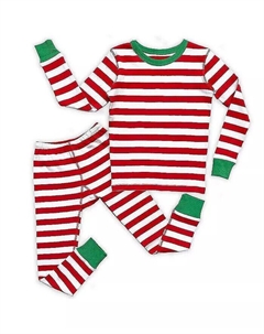 Дети Детская обтягивающая пижама из 100 % органического хлопка, продаваемая по справедливой торговле, комплект из 2 предметов, красный Mightly