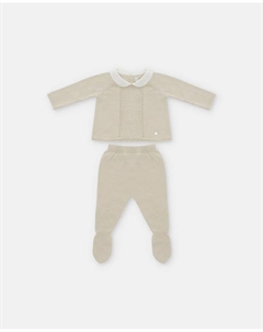 Вязаный жилет и леггинсы для мальчика в песке, светло-коричневый Martin aranda