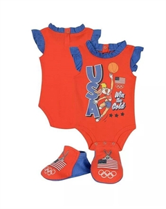 Комплект боди и пинеток Red Team USA Looney Tunes для новорожденных мальчиков и девочек, красный Outerstuff