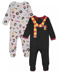 Комплект из 2 костюмов на молнии для мальчиков и девочек Sleep N' Play Комбинезоны для новорожденных, серый Harry potter