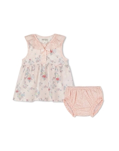 Платье для девочки без рукавов с принтом и трусиками в тон, натуральный Kenzo kids