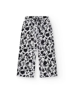 Двухцветные брюки для девочек с эластичным поясом и цветочным принтом, белый Tuc tuc