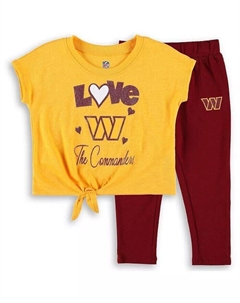 Комплект из футболки и леггинсов Washington Commanders Forever Love для девочек золотого и бордового цвета Outerstuff