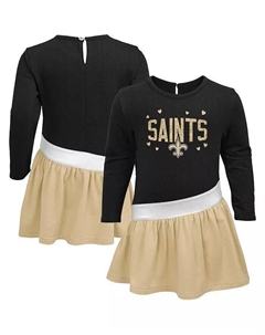 Черное, золотое платье-туника New Orleans Saints Heart To Heart для девочек из джерси, черный Outerstuff