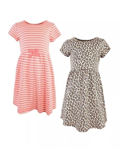 Хлопковые платья с короткими рукавами для больших девочек, 2 шт., Лимонное дерево, мультиколор Touched by nature