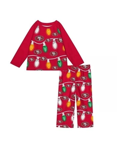 Детский пижамный комплект из двух частей с длинными рукавами и гирляндой для малышей из команды San Francisco 49ers Outerstuff