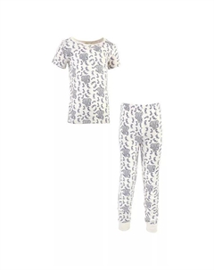 Пижамный комплект с изображением слона для маленьких девочек и мальчиков, упаковка из 2 шт Touched by nature