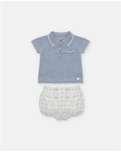 Вязаный комплект для мальчика и клетчатые шорты синего цвета, синий Martin aranda