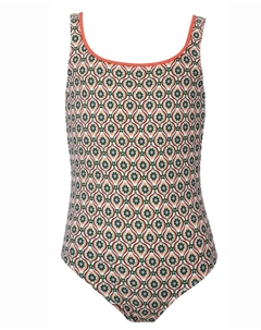 Купальник для девочки Неко с ретро-принтом, мультиколор Red point