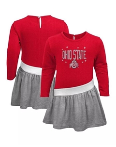 Платье для девочек-малышей Scarlet Ohio State Buckeyes Heart to Heart French Terry Outerstuff