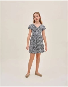 Черное детское платье с цветочным принтом, черный Dadati