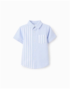Рубашка для мальчика в полоску из 100% хлопка, светло-голубой Zippy