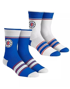 Молодежные носки для больших мальчиков и девочек LA Clippers, комплект из 2 носков в несколько полосок Team Crew, мультиколор Rock 'em