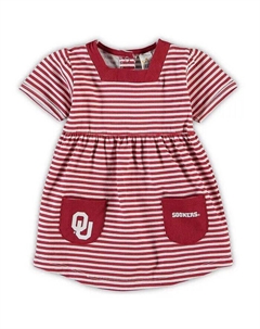 Платье в полоску с карманами для девочек малышей Crimson Oklahoma Sooners Little king apparel