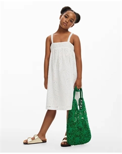 Короткое выкройное детское платье, белый Desigual