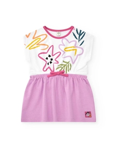 Платье для девочки с эластичной талией и разрезами по бокам, белый Tuc tuc