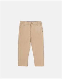 Брюки для мальчиков из однотонной габардиновой ткани, бежевый Tutto piccolo