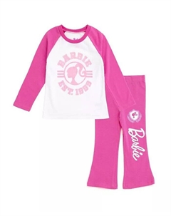 Комплект одежды из футболки и брюк для девочек (2T–14–16 лет), белый Barbie