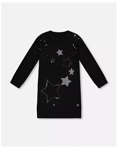 Вязаное платье с пайетками для маленьких девочек, черное - Для малышей, Детей, черный Deux par deux