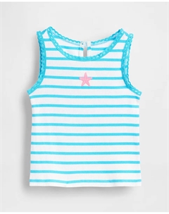 Футболка без рукавов с принтом для девочек, синий Gap