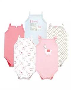 Хлопковые боди без рукавов для маленьких девочек, 5 шт., цвет "банан", розовый Hudson baby