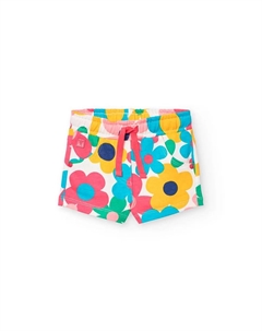 Хлопковые шорты для девочек с цветочным принтом, мультиколор Boboli