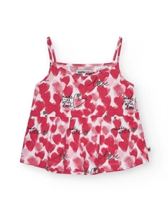 Майка для девочки с принтом в виде сердца, красный Tuc tuc