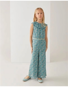 Детский церемониальный комбинезон с большим цветком, зеленый Coconut el corte inglés