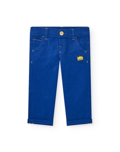Брюки для мальчика с пятью карманами синего цвета с желтой строчкой, синий Tuc tuc