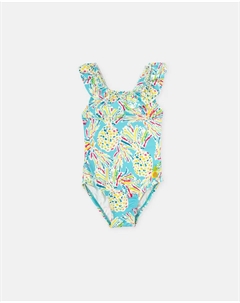 Купальник для девочки с принтом ананаса цвета морской волны, синий Tutto piccolo