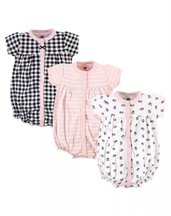 Хлопковые комбинезоны для маленьких девочек, 3 шт., Лимонный, черный Hudson baby