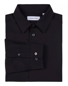 Рубашка из плотного эластичного поплина для маленьких мальчиков, черный Calvin klein