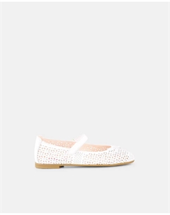 Балетки для девочек с антибактериальной подошвой inTech и эластичной застежкой, белый Paola