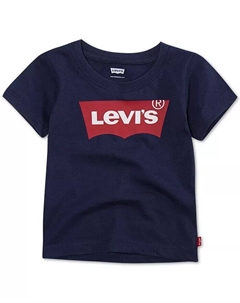Классическая футболка с короткими рукавами и крыльями летучей мыши для мальчиков и девочек, синий Levi's®