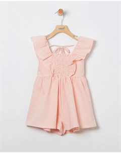 Комбинезон для девочек с полосатым принтом, 100% хлопок, цвет Salmón Coco acqua