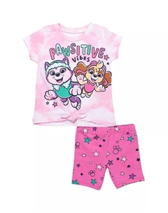 Комплект одежды из футболки Skye Everest и велосипедных шорт для маленьких девочек для малышей, для детей, розовый Paw patrol