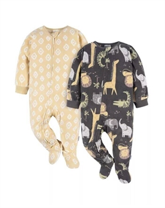 Пижама для маленьких мальчиков и девочек, упаковка из 2 штук, бежевый Gerber