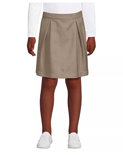 Школьная форма для маленьких девочек, однотонная плиссированная юбка-шорты длиной до колена, коричневый/бежевый Lands' end