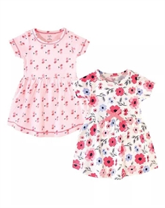 Платья с короткими рукавами из органического хлопка для девочек-подростков, 2 шт., Coral Garden, синий Touched by nature