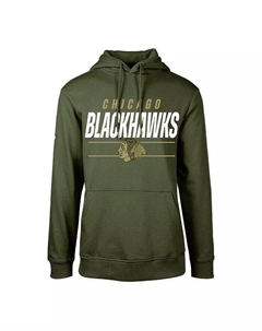 Оливковый флисовый пуловер с капюшоном Big Boys Chicago Blackhawks Podium, зеленый Levelwear