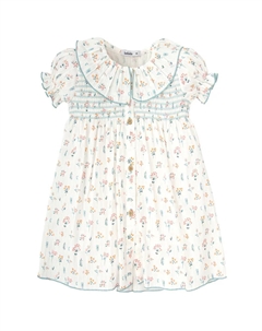 Платье для девочки с короткими рукавами и цветочным принтом, мультиколор Babidu