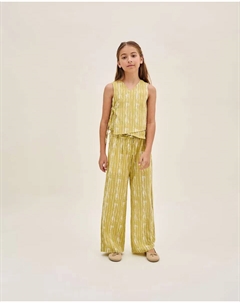 Белые и фисташковые брюки с принтом трещин для девочек, зеленый Dadati