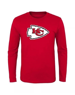 Красная футболка с длинными рукавами и логотипом Little Boys Kansas City Chiefs Primary, красный Outerstuff