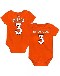 Новорожденные и младенцы мальчики и девочки Рассел Уилсон Оранж Денвер Бронкос основной игрок имя и номер боди Outerstuff