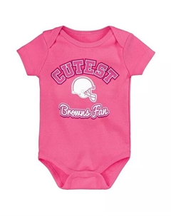 Девочки Новорожденные и Младенцы Розовый Cleveland Browns Милейший Фанатский Боди Outerstuff