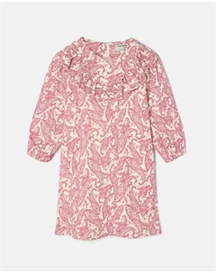 Платье для девочки с принтом и розовой оборкой, розовый Silbon