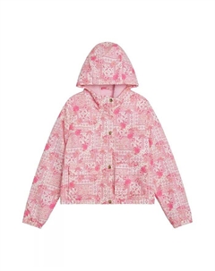Куртка средней плотности с флисовой подкладкой и принтом банданы для девочек 7-16 лет, розовый Jessica simpson