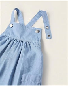 Комплект из текстурированного боди и платья на перекрещивающихся бретелях для девочки, светло-голубой Zippy