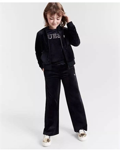 Велюровая куртка, футболка и брюки для больших девочек, украшенные стразами, фиолетовый Guess